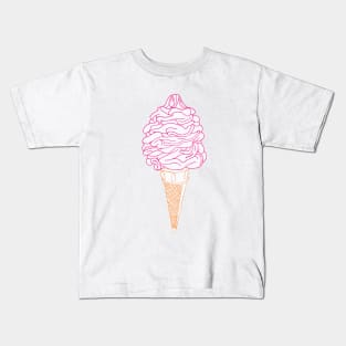 Strawberry Icecream Cone Soft Serve Whippy Kids T-Shirt